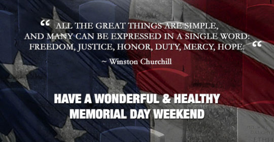 Happy Memorial Day Weekend!