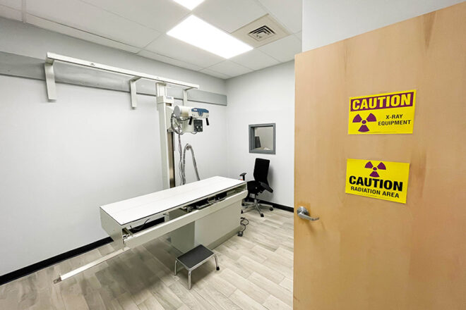 A photo of the Swift Health Morrow x-ray room