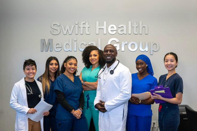 A team photo of the Swift Health Medical Group Morrow team